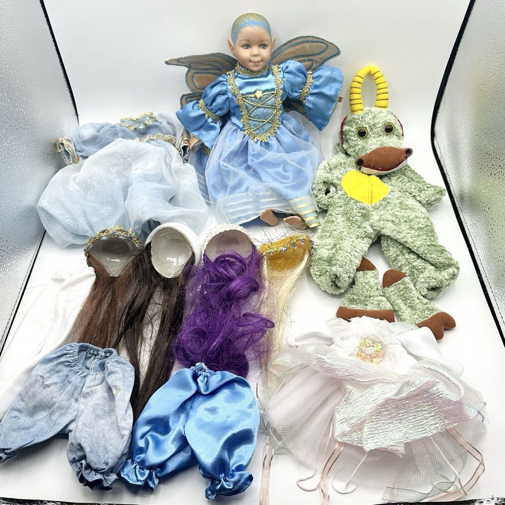 2006 Itty Bitty Toy Co Blue Jewel Madi Fairy Doll Outfits Dragon Costume READ